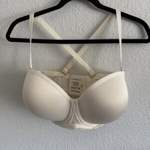 Thirdlove 24/7 Classic Lace Strapless Cream Convertible Bra Womens Size 34G